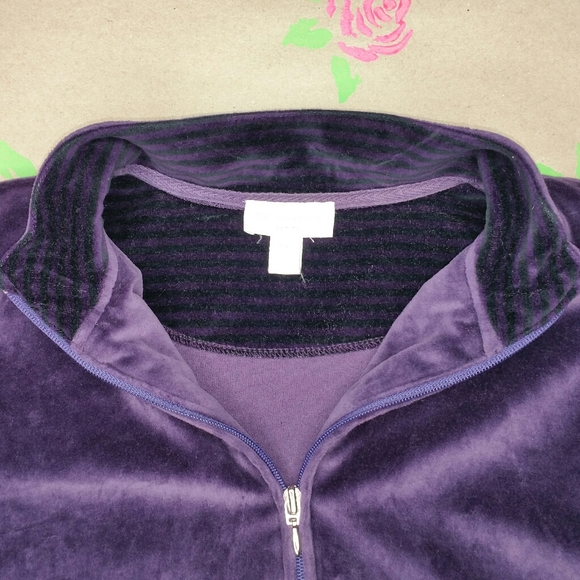 Charter Club Purple Velour Jacket Size P/L - Picture 6 of 8